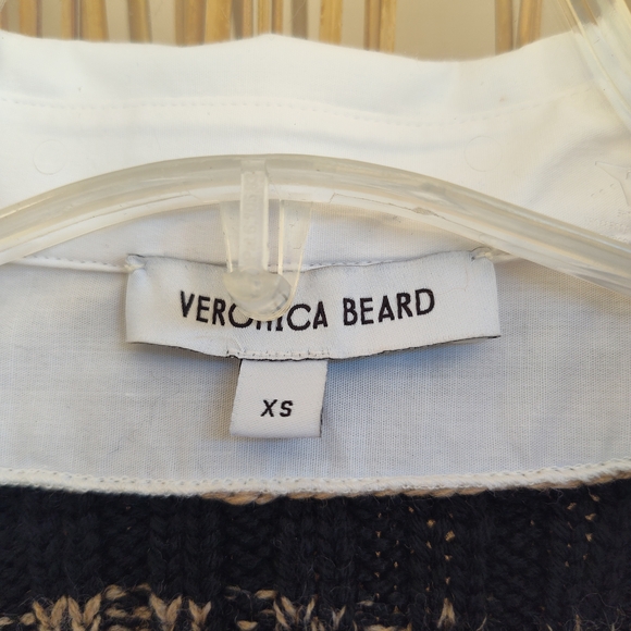 🌸 Veronica Beard Spear Striped Wool Mixed-Media Sweater XS - Picture 4 of 6